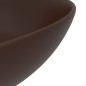 vidaXL Lavabo de cuarto de baño redondo cerámica marrón oscuro