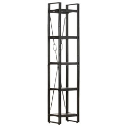 vidaXL Estantería de 5 niveles madera maciza mango negro 40x30x180 cm