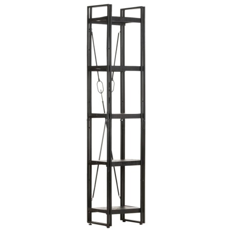vidaXL Estantería de 5 niveles madera maciza mango negro 40x30x180 cm