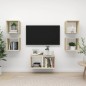 vidaXL Muebles de salón 5 pzas madera ingeniería blanco y roble Sonoma vidaXL Muebles de salón 5 pzas madera ingeniería blanco y roble Sonoma