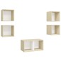 vidaXL Muebles de salón 5 pzas madera ingeniería blanco y roble Sonoma vidaXL Muebles de salón 5 pzas madera ingeniería blanco y roble Sonoma