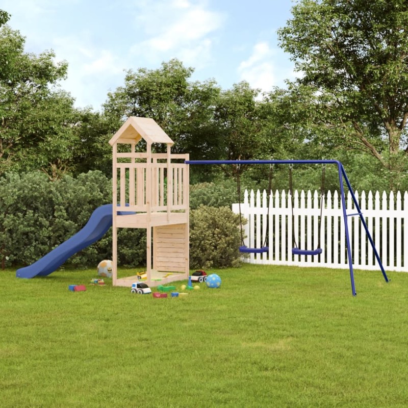 vidaXL Parque infantil de exterior madera maciza de pino