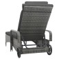 vidaXL Tumbona con ruedas de ratán sintético gris antracita vidaXL Tumbona con ruedas de ratán sintético gris antracita