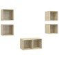 vidaXL Juego de muebles de salón 5 pzas madera ingeniería roble Sonoma