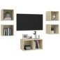 vidaXL Juego de muebles de salón 5 pzas madera ingeniería roble Sonoma