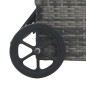 vidaXL Tumbona con ruedas de ratán sintético gris antracita vidaXL Tumbona con ruedas de ratán sintético gris antracita