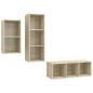 vidaXL Juego de muebles de salón 3 pzas madera ingeniería roble Sonoma