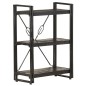 vidaXL Estantería de 3 niveles madera maciza de mango negro 60x30x80cm vidaXL Estantería de 3 niveles madera maciza de mango negro 60x30x80cm