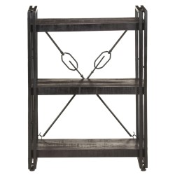 vidaXL Estantería de 3 niveles madera maciza de mango negro 60x30x80cm