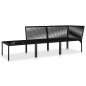vidaXL Juego de muebles de jardín 3 piezas con cojines PVC negro vidaXL Juego de muebles de jardín 3 piezas con cojines PVC negro