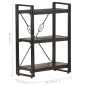 vidaXL Estantería de 3 niveles madera maciza de mango negro 60x30x80cm vidaXL Estantería de 3 niveles madera maciza de mango negro 60x30x80cm