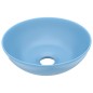 vidaXL Lavabo de cuarto de baño redondo cerámica azul claro vidaXL Lavabo de cuarto de baño redondo cerámica azul claro
