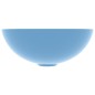 vidaXL Lavabo de cuarto de baño redondo cerámica azul claro vidaXL Lavabo de cuarto de baño redondo cerámica azul claro