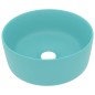 vidaXL Lavabo de lujo redondo cerámica verde claro mate 40x15 cm 
