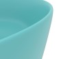 vidaXL Lavabo de lujo redondo cerámica verde claro mate 40x15 cm 
