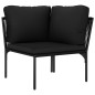 vidaXL Juego de muebles de jardín 3 piezas con cojines PVC negro vidaXL Juego de muebles de jardín 3 piezas con cojines PVC negro