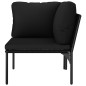 vidaXL Juego de muebles de jardín 3 piezas con cojines PVC negro vidaXL Juego de muebles de jardín 3 piezas con cojines PVC negro