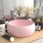 vidaXL Lavabo de lujo redondo cerámica rosa mate 40x15 cm vidaXL Lavabo de lujo redondo cerámica rosa mate 40x15 cm