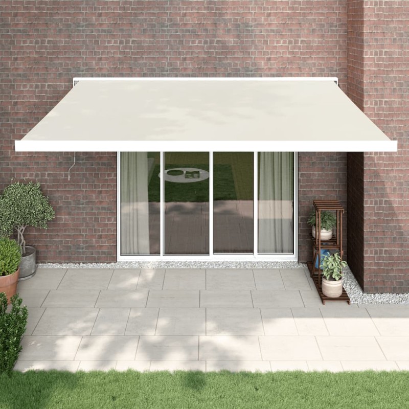 vidaXL Toldo retráctil aluminio y tela color crema 4x3 m vidaXL Toldo retráctil aluminio y tela color crema 4x3 m