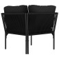 vidaXL Juego de muebles de jardín 3 piezas con cojines PVC negro vidaXL Juego de muebles de jardín 3 piezas con cojines PVC negro