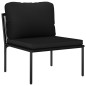 vidaXL Juego de muebles de jardín 3 piezas con cojines PVC negro vidaXL Juego de muebles de jardín 3 piezas con cojines PVC negro