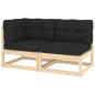 vidaXL Muebles de jardín 2 piezas con cojines madera maciza de pino vidaXL Muebles de jardín 2 piezas con cojines madera maciza de pino