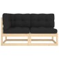 vidaXL Muebles de jardín 2 piezas con cojines madera maciza de pino vidaXL Muebles de jardín 2 piezas con cojines madera maciza de pino