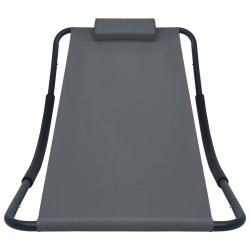 vidaXL Tumbona de acero gris 200x90 cm
