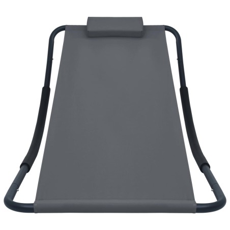 vidaXL Tumbona de acero gris 200x90 cm