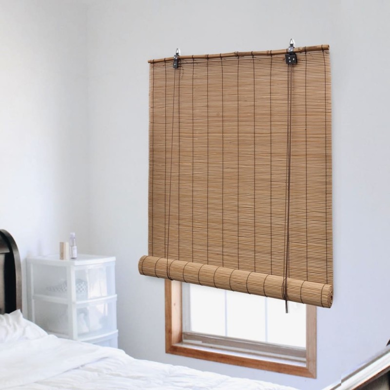 vidaXL Persiana enrollable de bambú marrón 140x220 cm vidaXL Persiana enrollable de bambú marrón 140x220 cm