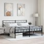 vidaXL Estructura de cama cabecero y pie de cama metal negro 200x200cm