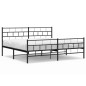 vidaXL Estructura de cama cabecero y pie de cama metal negro 200x200cm