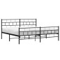 vidaXL Estructura de cama cabecero y pie de cama metal negro 200x200cm