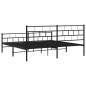 vidaXL Estructura de cama cabecero y pie de cama metal negro 200x200cm