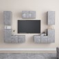 vidaXL Juego de muebles de salón 7 piezas gris hormigón