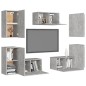 vidaXL Juego de muebles de salón 7 piezas gris hormigón