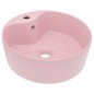 vidaXL Lavabo lujo con rebosadero cerámica rosa mate 36x13 cm vidaXL Lavabo lujo con rebosadero cerámica rosa mate 36x13 cm