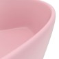 vidaXL Lavabo lujo con rebosadero cerámica rosa mate 36x13 cm vidaXL Lavabo lujo con rebosadero cerámica rosa mate 36x13 cm