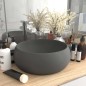 vidaXL Lavabo de lujo redondo cerámica gris oscuro mate 40x15 cm vidaXL Lavabo de lujo redondo cerámica gris oscuro mate 40x15 cm