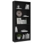 vidaXL Estantería de 5 niveles madera contrachapada negra 80x24x175 cm vidaXL Estantería de 5 niveles madera contrachapada negra 80x24x175 cm