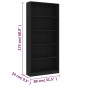 vidaXL Estantería de 5 niveles madera contrachapada negra 80x24x175 cm vidaXL Estantería de 5 niveles madera contrachapada negra 80x24x175 cm