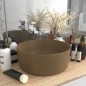 vidaXL Lavabo de lujo redondo cerámica crema mate 40x15 cm vidaXL Lavabo de lujo redondo cerámica crema mate 40x15 cm