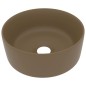 vidaXL Lavabo de lujo redondo cerámica crema mate 40x15 cm vidaXL Lavabo de lujo redondo cerámica crema mate 40x15 cm