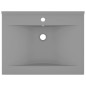 vidaXL Lavabo de lujo con grifo cerámica 60x46 cm gris claro
