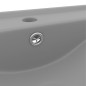vidaXL Lavabo de lujo con grifo cerámica 60x46 cm gris claro