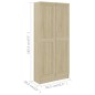 vidaXL Armario de libros contrachapada color roble 82,5x30,5x185,5 cm