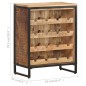 vidaXL Botellero de madera maciza de mango rugosa 62x33x78,5 cm vidaXL Botellero de madera maciza de mango rugosa 62x33x78,5 cm