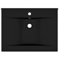 vidaXL Lavabo lujoso con agujero de grifo cerámica negro mate 60x46 cm vidaXL Lavabo lujoso con agujero de grifo cerámica negro mate 60x46 cm