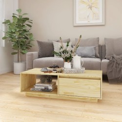 vidaXL Mesa de centro de madera maciza de pino 110x50x33,5 cm