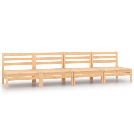 vidaXL Sofás centrales de jardín 4 unidades madera maciza de pino